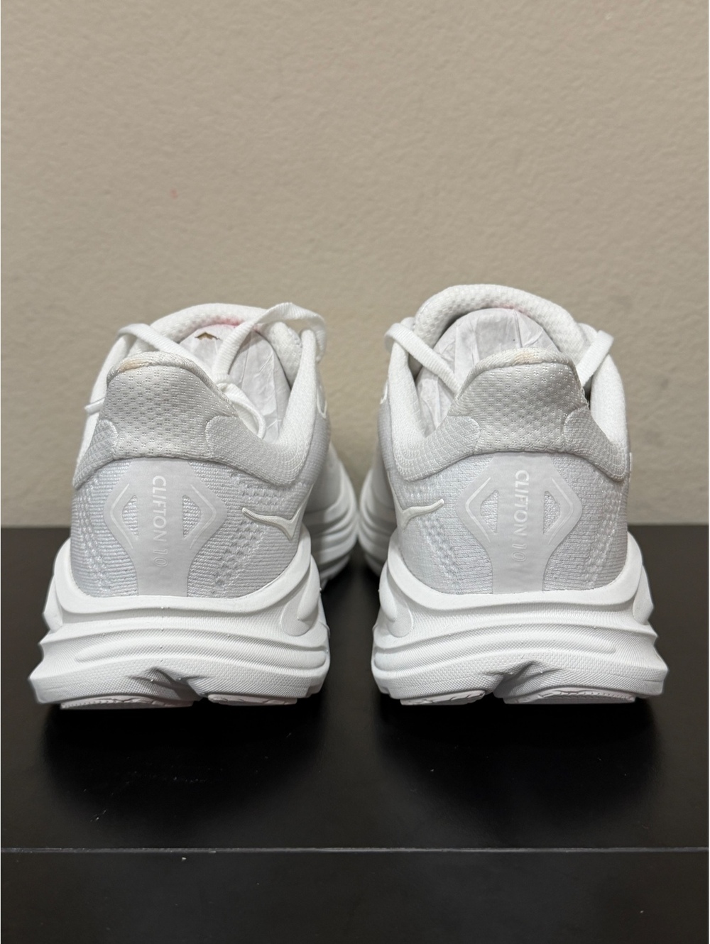 Size 6.5Y/8 Women’s Wide - Hoka Clifton 10 GS “Triple White” - Picture 5 of 6